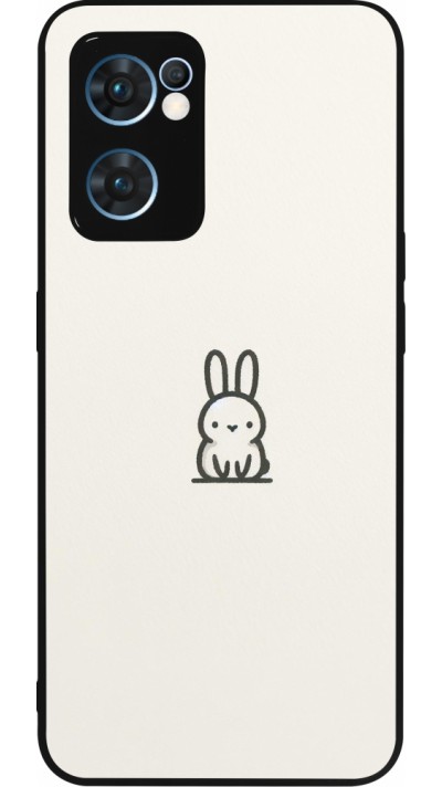 Coque OPPO Reno7 5G - Silicone rigide noir Minimal bunny cutie