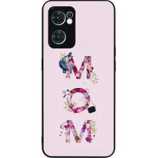 Coque OPPO Reno7 5G - Silicone rigide noir Mom 2024 girly mom