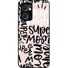 Coque OPPO Reno7 5G - Silicone rigide noir Mom 2024 Super mom