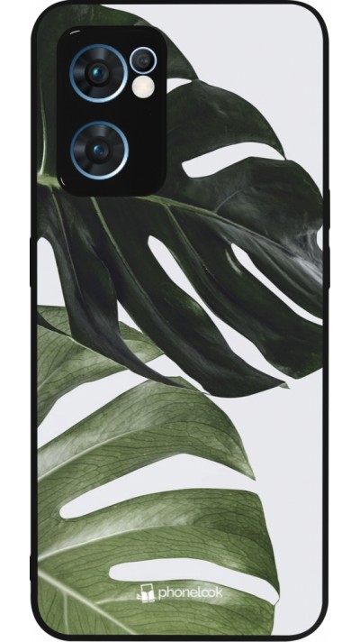 Coque OPPO Reno7 5G - Silicone rigide noir Monstera Plant