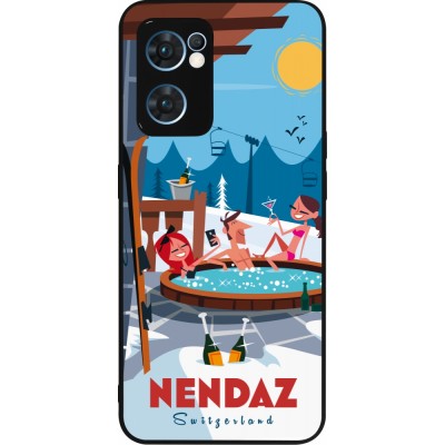 Coque OPPO Reno7 5G - Silicone rigide noir Nendaz Mountain Jacuzzi