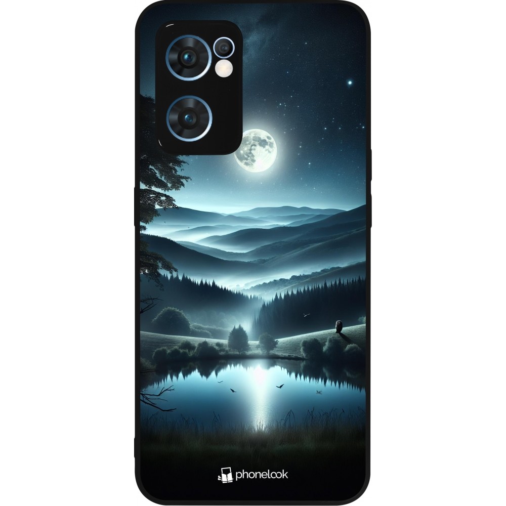 Coque OPPO Reno7 5G - Silicone rigide noir Night Sky View