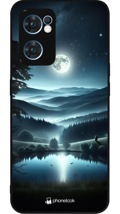 Coque OPPO Reno7 5G - Silicone rigide noir Night Sky View