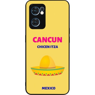 Coque OPPO Reno7 5G - Silicone rigide noir Pop Summer Destination Cancun