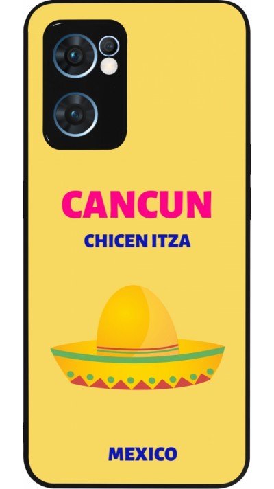 Coque OPPO Reno7 5G - Silicone rigide noir Pop Summer Destination Cancun