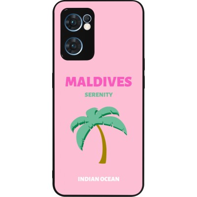 Coque OPPO Reno7 5G - Silicone rigide noir Pop Summer Destination Maldives