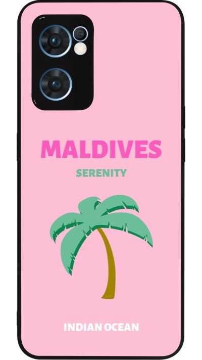 Coque OPPO Reno7 5G - Silicone rigide noir Pop Summer Destination Maldives