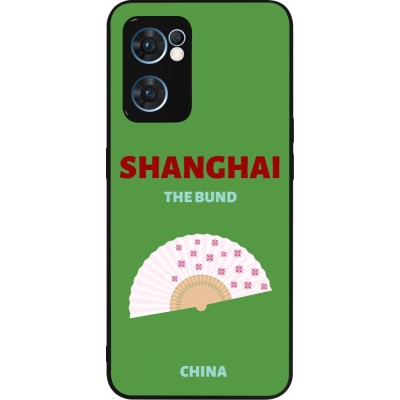 Coque OPPO Reno7 5G - Silicone rigide noir Pop Summer Destination Shanghai