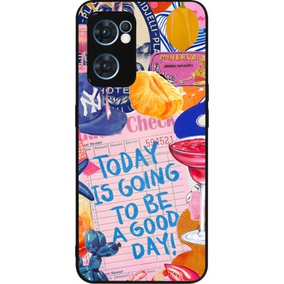 Coque OPPO Reno7 5G - Silicone rigide noir Preppy Today is Going to be a good day