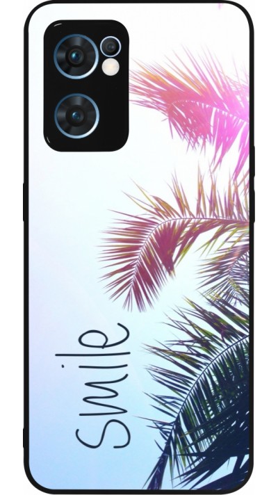 Coque OPPO Reno7 5G - Silicone rigide noir Smile 05