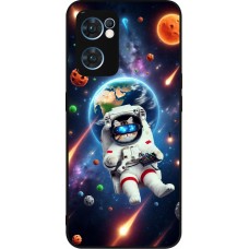 Coque OPPO Reno7 5G - Silicone rigide noir VR SpaceCat Odyssey