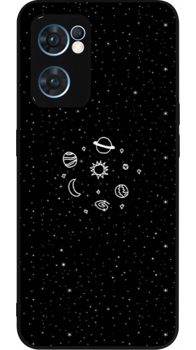 Coque OPPO Reno7 5G - Silicone rigide noir Space Doodle