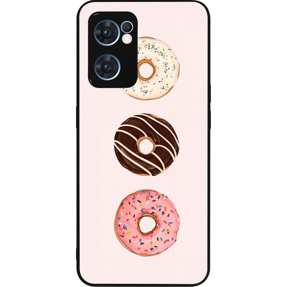 Coque OPPO Reno7 5G - Silicone rigide noir Spring 23 donuts