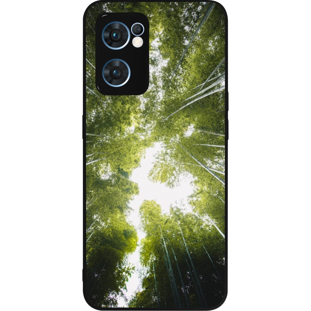 Coque OPPO Reno7 5G - Silicone rigide noir Spring 23 forest blue sky