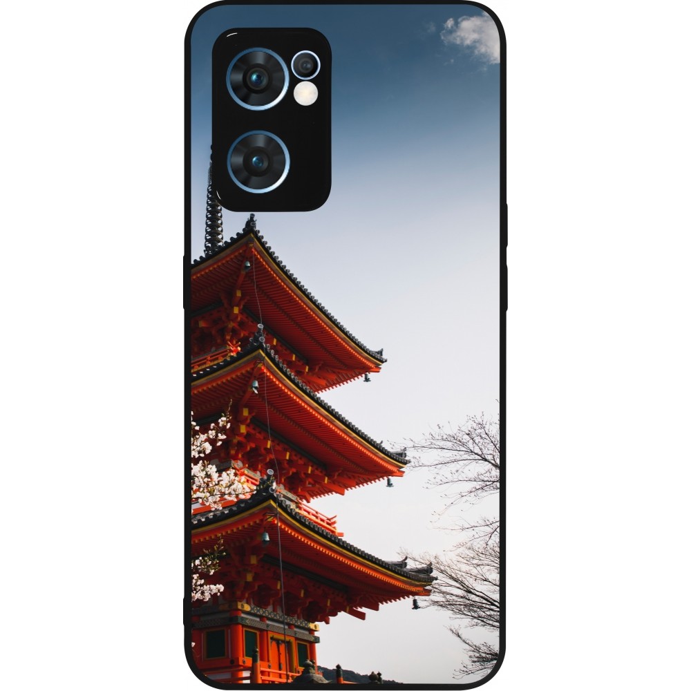 Coque OPPO Reno7 5G - Silicone rigide noir Spring 23 Japan