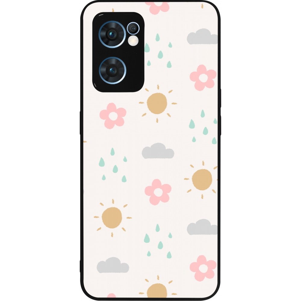 Coque OPPO Reno7 5G - Silicone rigide noir Spring 23 weather