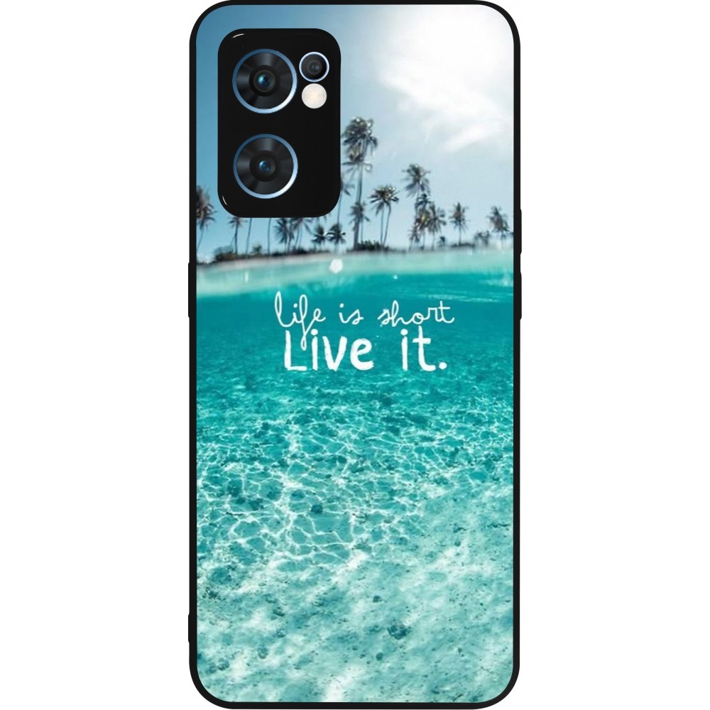 Coque OPPO Reno7 5G - Silicone rigide noir Summer 18 24