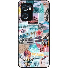 Coque OPPO Reno7 5G - Silicone rigide noir Summer 20 collage