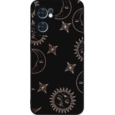 Coque OPPO Reno7 5G - Silicone rigide noir Suns and Moons