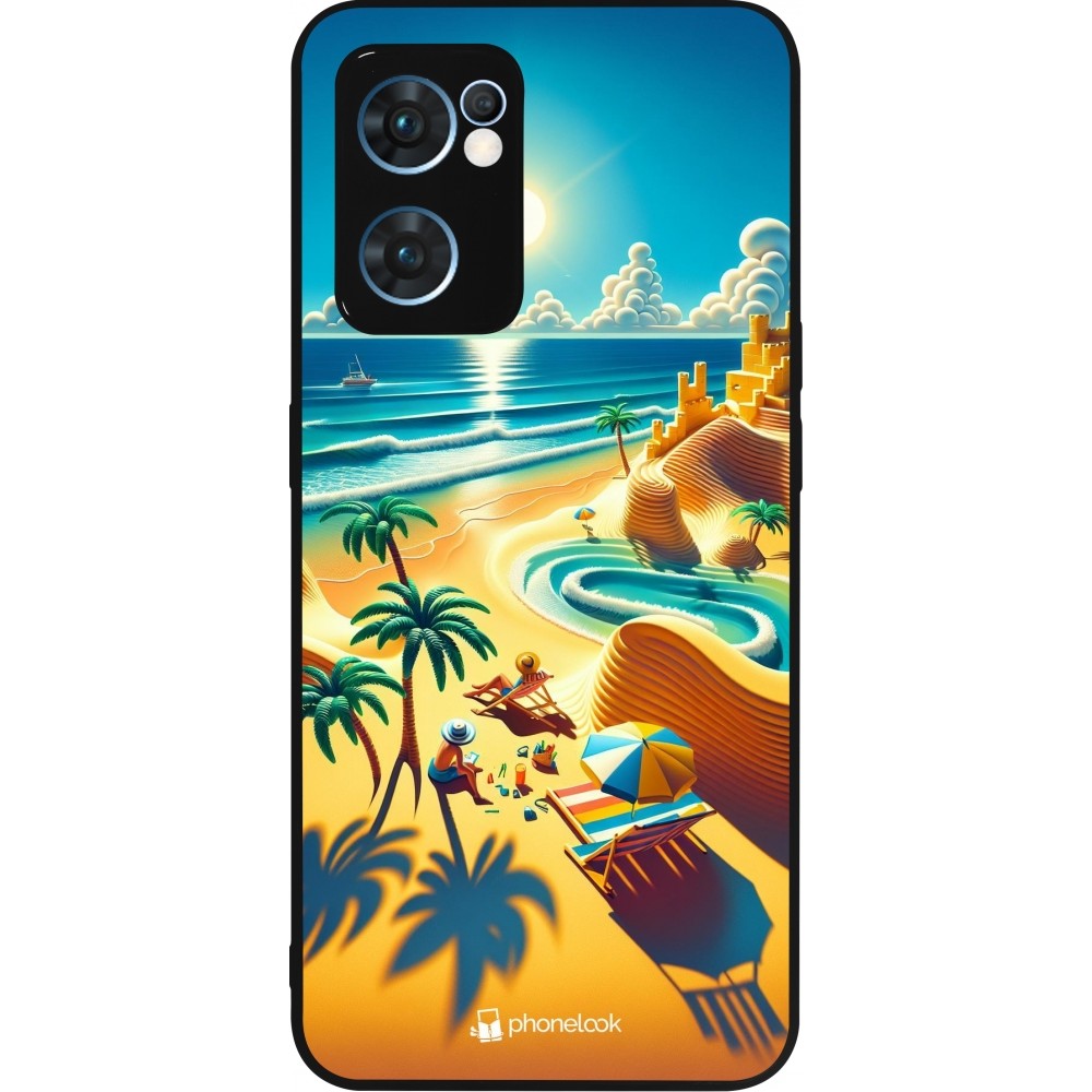 Coque OPPO Reno7 5G - Silicone rigide noir Sunset Breeze