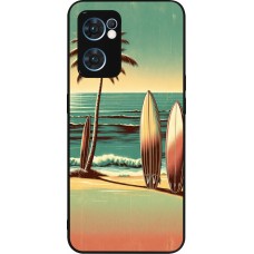 Coque OPPO Reno7 5G - Silicone rigide noir Surf Paradise