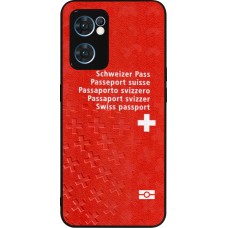 Coque OPPO Reno7 5G - Silicone rigide noir Swiss Passport