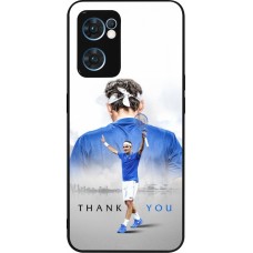 Coque OPPO Reno7 5G - Silicone rigide noir Thank you Roger