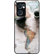 Coque OPPO Reno7 5G - Silicone rigide noir Travel 01