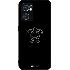 Coque OPPO Reno7 5G - Silicone rigide noir Turtles lines on black