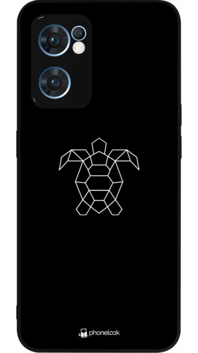 OPPO Reno7 5G Case Hülle - Silikon schwarz Turtles lines on black