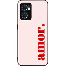 Coque OPPO Reno7 5G - Silicone rigide noir Valentine 2024 amor