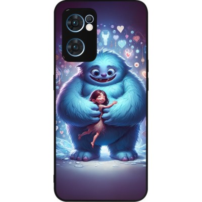 Coque OPPO Reno7 5G - Silicone rigide noir Valentine 2024 Fluffy Love