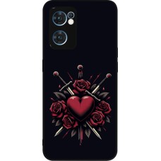 Coque OPPO Reno7 5G - Silicone rigide noir Valentine 2024 gothic love