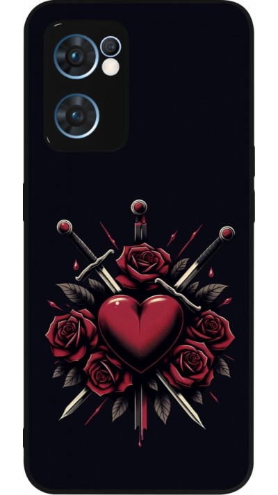 OPPO Reno7 5G Case Hülle - Silikon schwarz Valentine 2024 gothic love