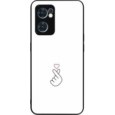 Coque OPPO Reno7 5G - Silicone rigide noir Valentine 2024 heat by Millennials