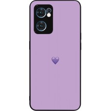 Coque OPPO Reno7 5G - Silicone rigide noir Valentine 2023 purpule single heart