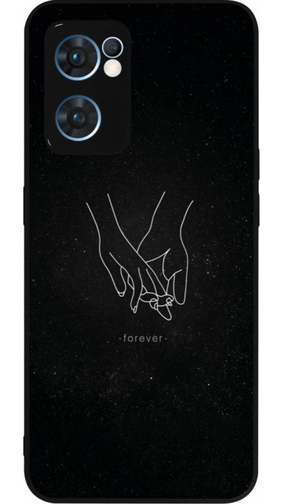 OPPO Reno7 5G Case Hülle - Silikon schwarz Valentine 2023 hands forever