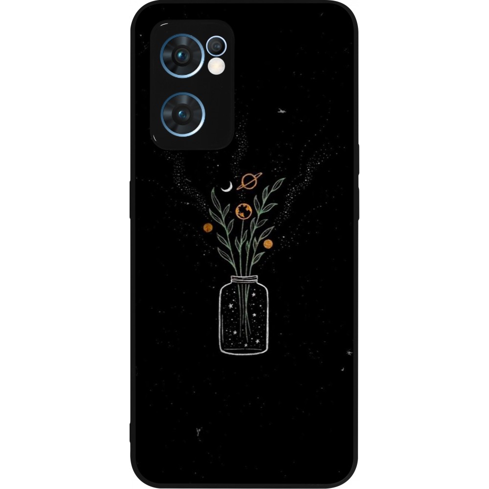 Coque OPPO Reno7 5G - Silicone rigide noir Vase black