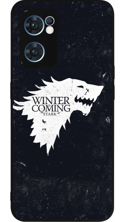 OPPO Reno7 5G Case Hülle - Silikon schwarz Winter is coming Stark