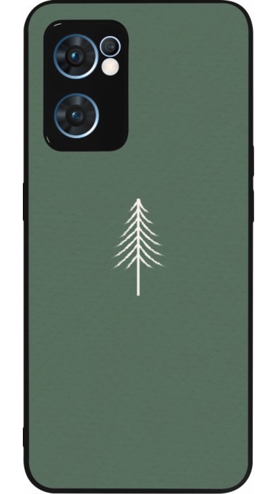 Coque OPPO Reno7 5G - Silicone rigide noir Christmas 22 minimalist tree