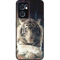 Coque OPPO Reno7 5G - Silicone rigide noir Zen Tiger