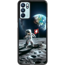 Coque OPPO Reno6 5G - Astro Suisse sur lune