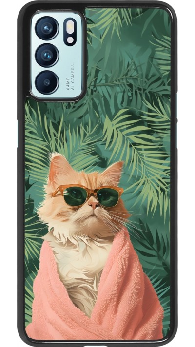 Coque OPPO Reno6 5G - Cat Summer Palms