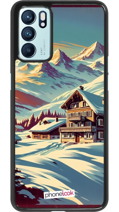 Coque OPPO Reno6 5G - Chalet montagne enneigée