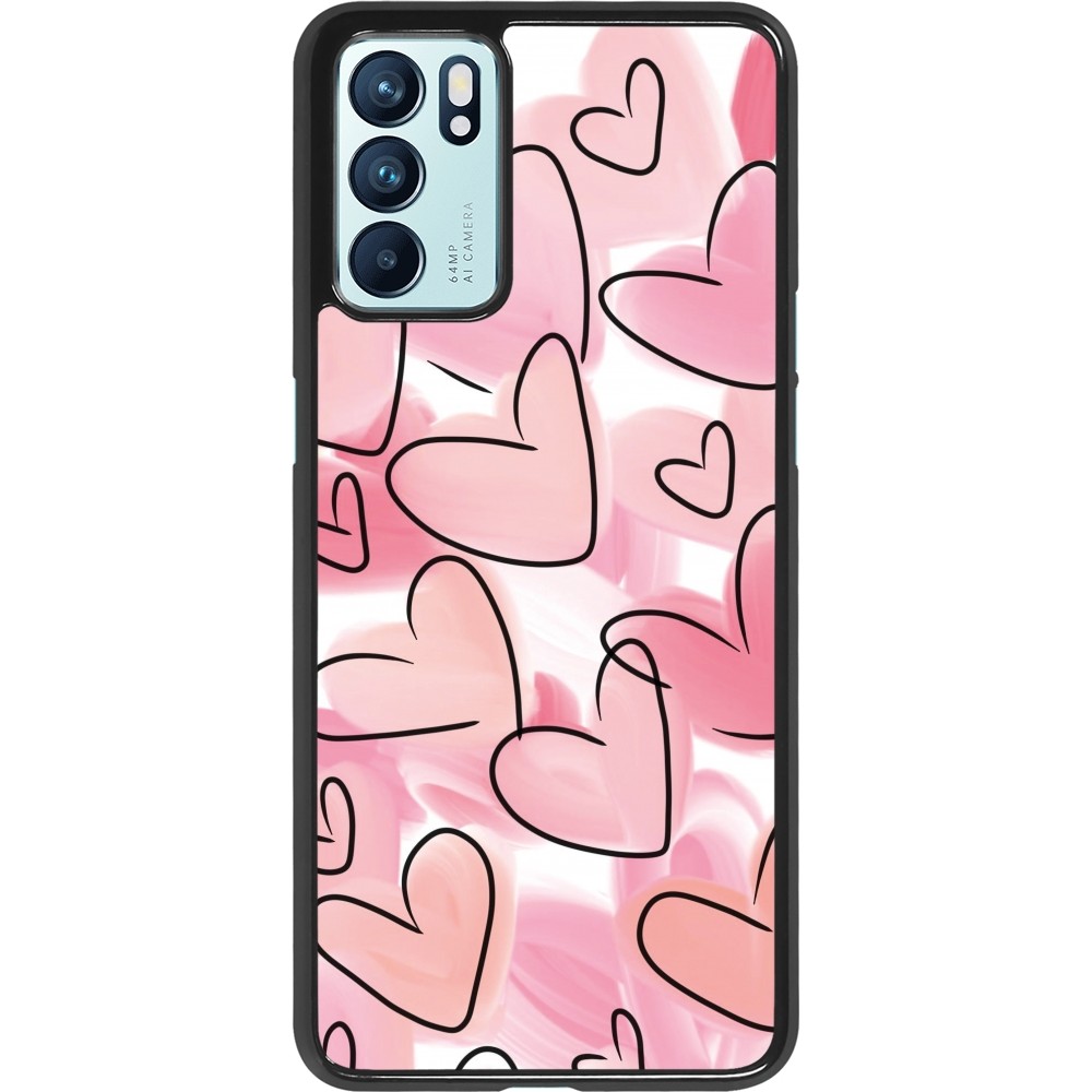 Coque OPPO Reno6 5G - Easter 2023 pink hearts