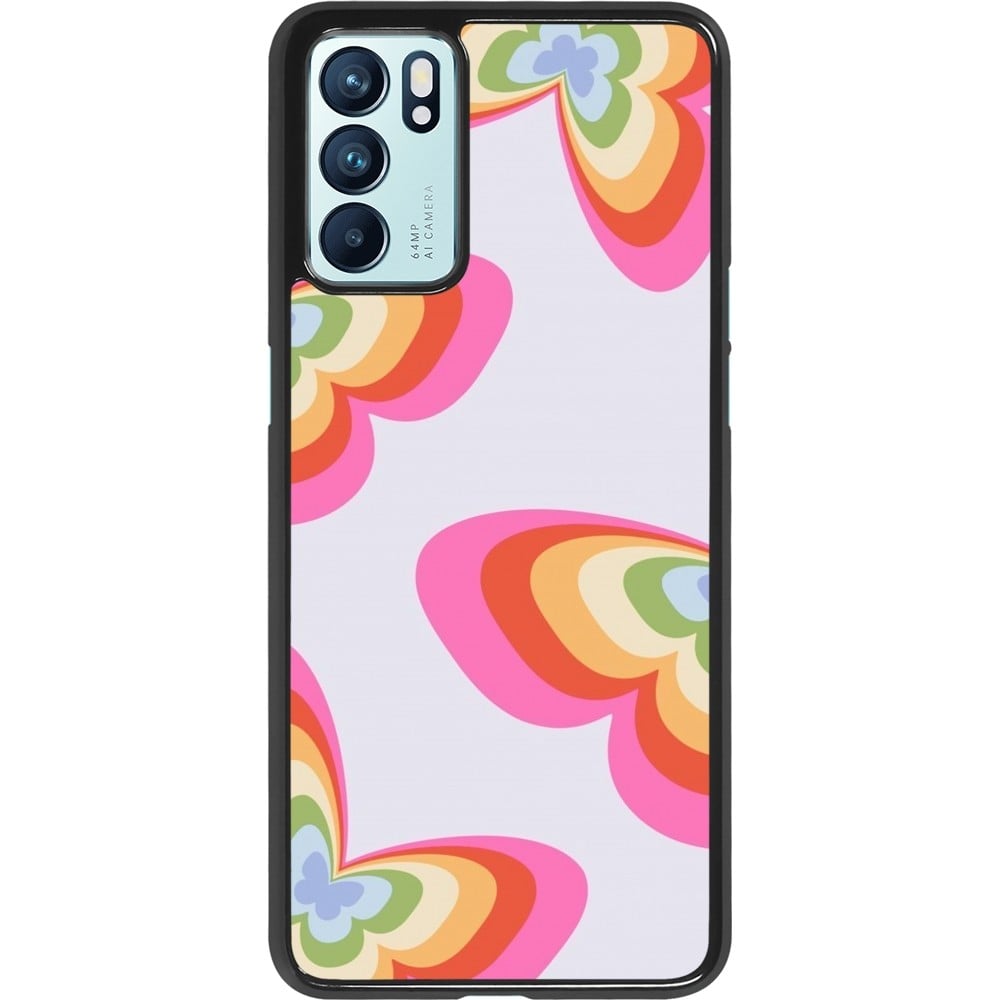 Coque OPPO Reno6 5G - Easter 2024 rainbow butterflies