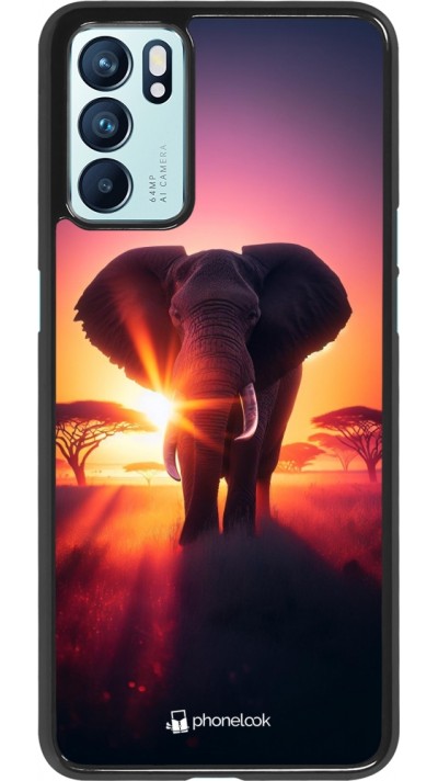Coque OPPO Reno6 5G - Elephant Sunrise Beauty