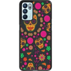 Oppo Reno6 5G Case Hülle - Halloween 22 colorful mexican skulls