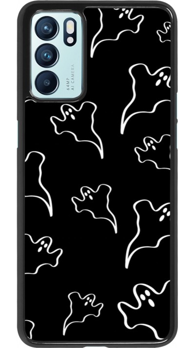 Coque OPPO Reno6 5G - Halloween 2024 black and white ghosts