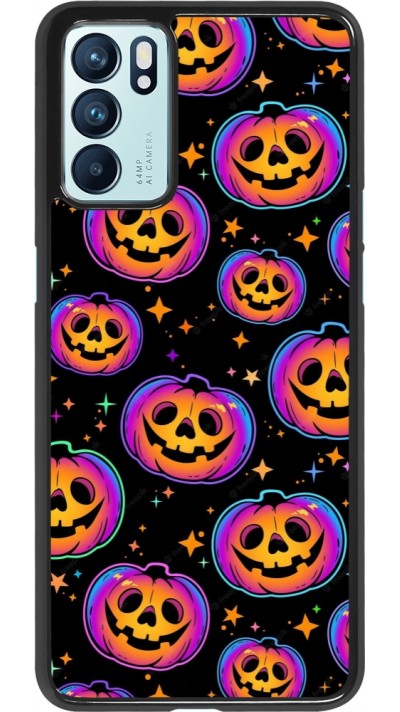 Coque OPPO Reno6 5G - Halloween 2024 rainbow pumpkins